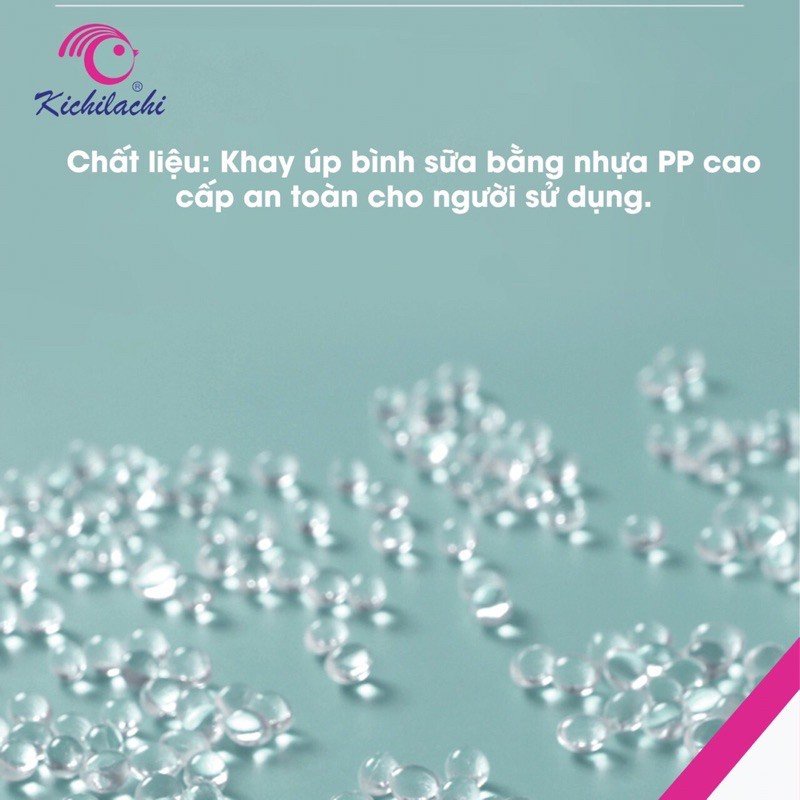 Khay Giá Úp Bình Sữa Có Nắp Đậy Kichilachi Cao Cấp Và Có Khay Thoát Nước Hình Chữ Nhật