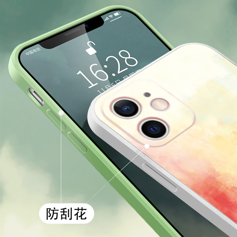 Ốp iPhone SE 2020 6 6s 7 8 Plus X Xr Xs 11 12 Mini Pro Max Mặt Thẳng Màu Nước Khung Silicone Gương đứng Vỏ điện thoại Mềm