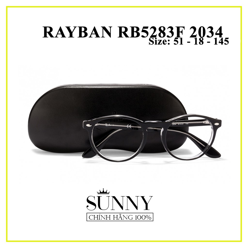 Gọng kính nam nữ Rayban RB5283F 2034 kèm tem thẻ bảo hành chính hãng, bảo hành toàn quốc, thiết kế dễ đeo bảo vệ mắt