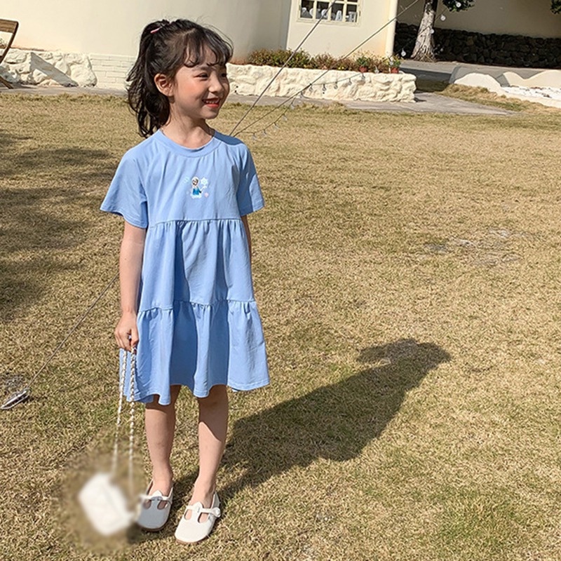 Đầm Công Chúa Dáng Dài Họa Tiết Hoạt Hình Thời Trang Mùa Hè Cho Bé Gái