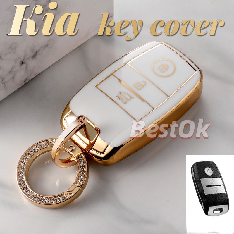 ốp chìa khoá Kia - k3 , Kia morning - Soluto - Seltos - Sonet - Móc da đính đá Bao Da Chìa Khóa Ô tô Kia Seltos,Soluto,K3, Cerato 14-18, Sorento, Morning 2021