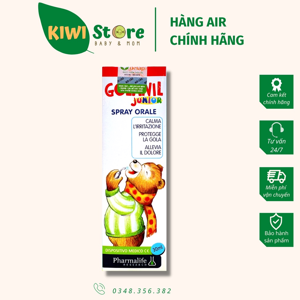 Xịt họng keo ong Golanil Junior 30ml cho bé từ 2 tuổi