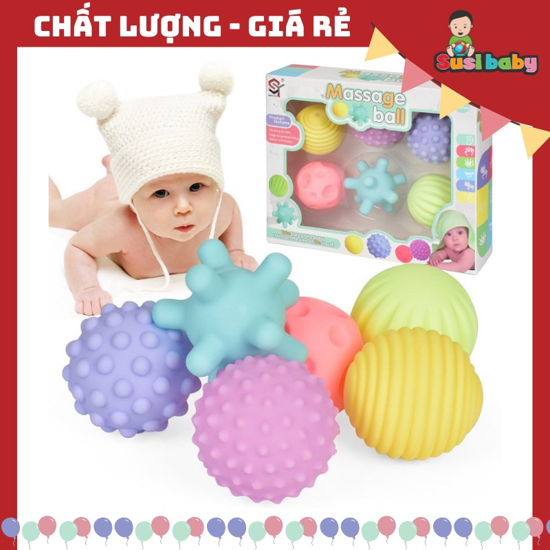 [KÈM QUÀ TẶNG] Bóng cao su tập cầm nắm cho bé - Bóng massa - Đồ chơi cho bé