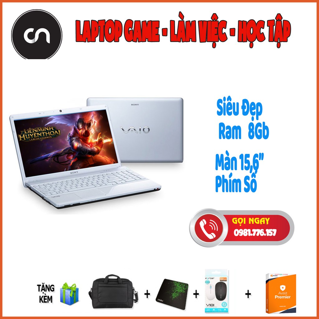 [Siêu Đẹp - Sang Trọng ] Laptop Vaio VPCEB Core i5/Ram 8Gb/Màn To 15,6" Bàn Phím Số Tặng Phụ Kiện