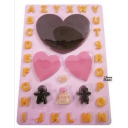 Khuôn nhựa đổ socola ⚡ HÀNG LOẠI 1 ⚡ khuôn nhựa đổ chữ nổi trái tim Hàn Quốc