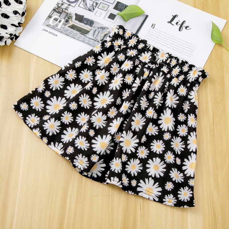 Quần Short Lưng Cao Họa Tiết Hoa Cúc Nhỏ Thời Trang Mùa Hè Mới 2021 Cho Bé Gái