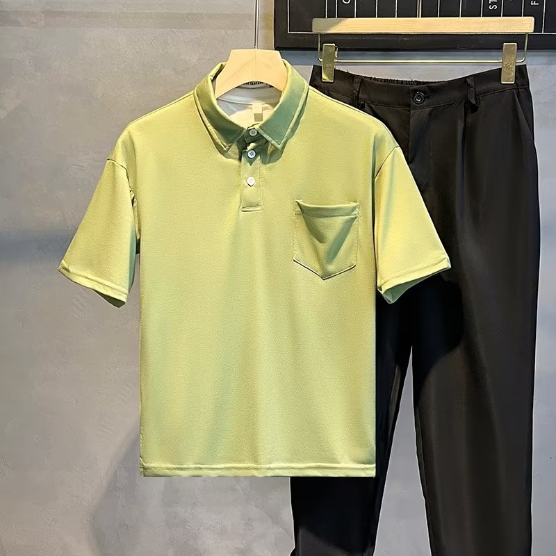 Áo Thun Polo Tay Ngắn Màu Trơn Mỏng Dáng Ôm Có 3 Màu Size M-3XL Phong Cách Hàn Quốc Thời Trang Cho Nam