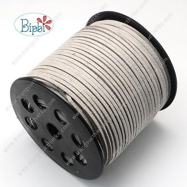 Dây da lộn màu ghi bạc (2m) | BigBuy360 - bigbuy360.vn