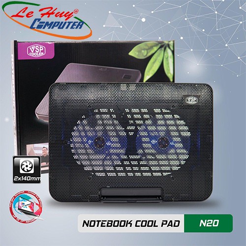 Đế tản nhiệt Laptop VSP Cooler N20 (2*Fan 14cm)