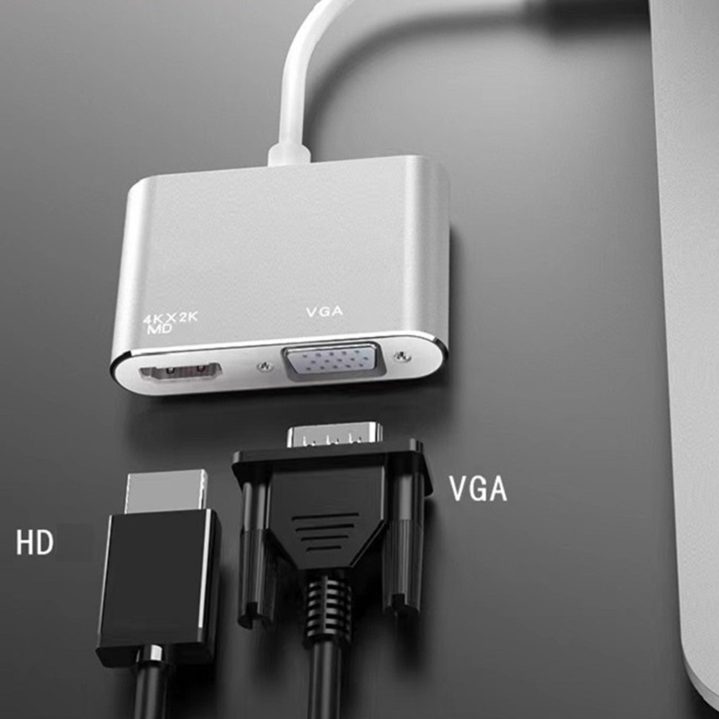Bộ Chia Cổng Type C Sang VGA Hai Trong Một Chuyên Dụng