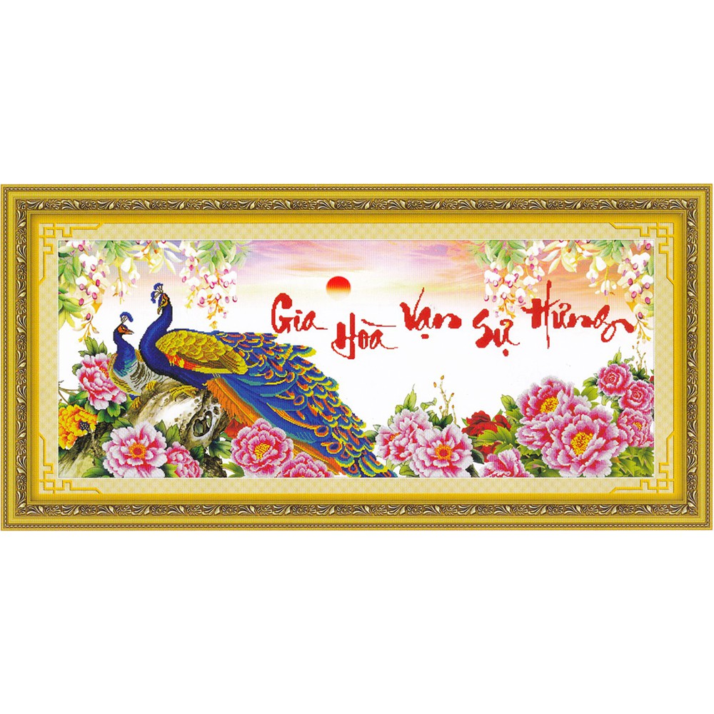 Tranh thêu chữ thập Gia Hòa Vạn Sự Hưng DLH-222752