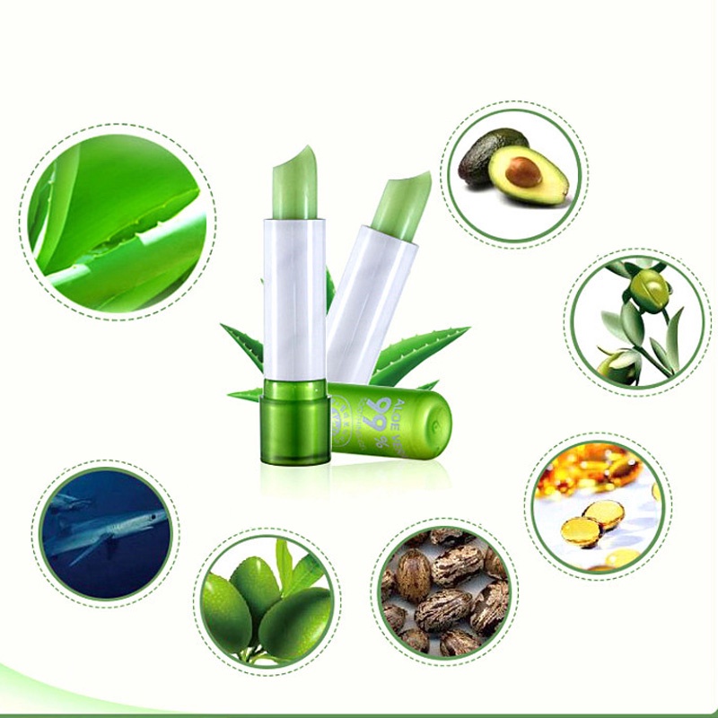 1 Son Dưỡng Môi Chiết Xuất Lô Hội Tự Nhiên Dưỡng Ẩm Lâu Trôi Thay Đổi Màu Sắc Theo Nhiệt Độ