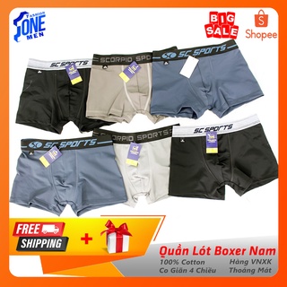 Quần Lót Boxer Nam VNXK Nhật Cao Cấp, Quần Lót Đùi Nam Thun Lạnh - Co Giãn 4 Chiều - Thấm Hút Tuyệt Đối