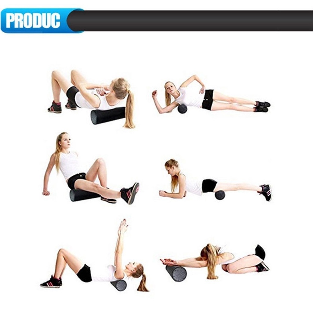 Khối Xốp Lăn Tập Yoga 4 Kích Thước Màu Đen