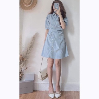 Váy sơ mi thắt eo công sở