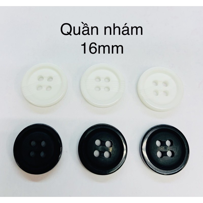 120 Nút Quần Tây Nhám 4 Lỗ Size 16mm Giá Sỉ