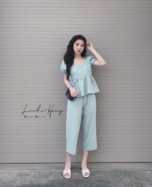 Set bộ đũi cổ vuông quần dài