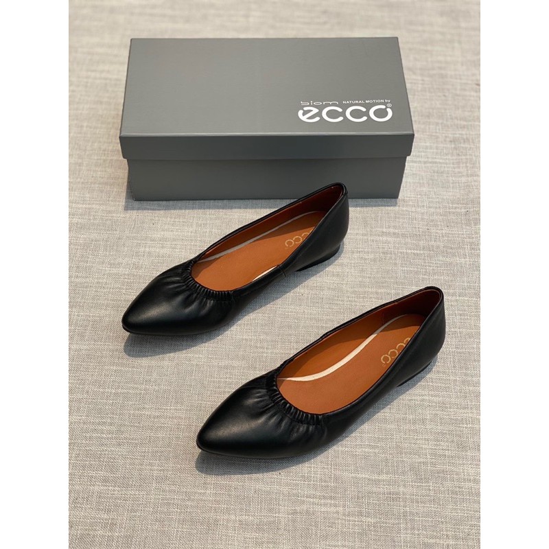 Giày búp bê mũi nhọn phần mũi bo chun chất liệu da thật cao cấp thương hiệu Ecco