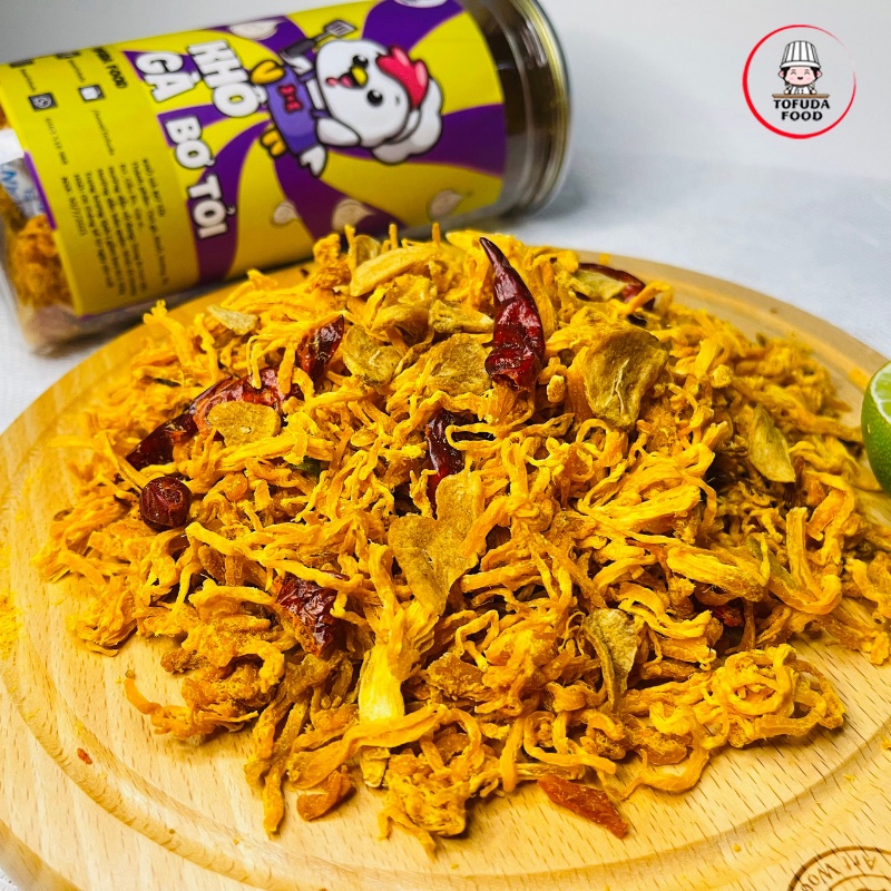 Khô gà bơ tỏi xé cay 300g loại ngon đồ ăn vặt gà khô chuẩn vị rẻ TOFUDA KGBT300 | BigBuy360 - bigbuy360.vn