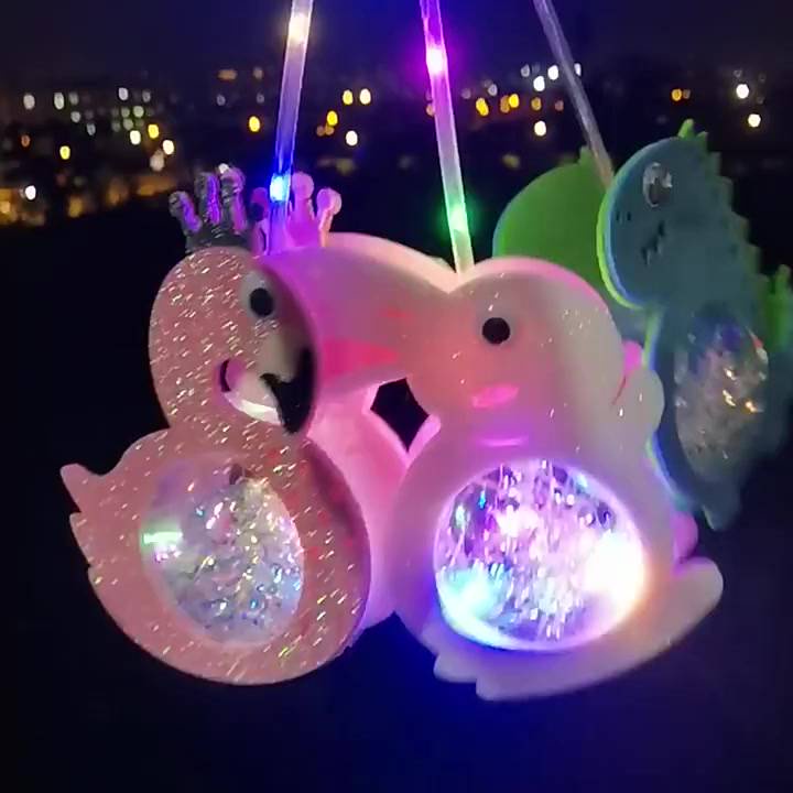 Đèn Lồng Trung Thu Phát Sáng Có Sẵn Pin Cúc Hình Thú Ngộ Nghĩnh Cho Bé