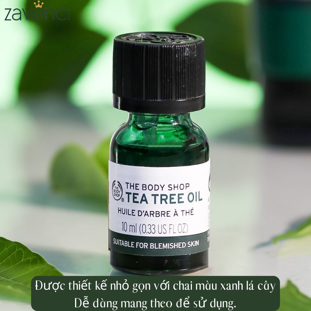 Tinh dầu tràm trà THE BODY SHOP Tea Tree Oil Làm Xẹp Mụn Giảm Viêm Hiệu Quả Sau 1 Đêm (10ml)