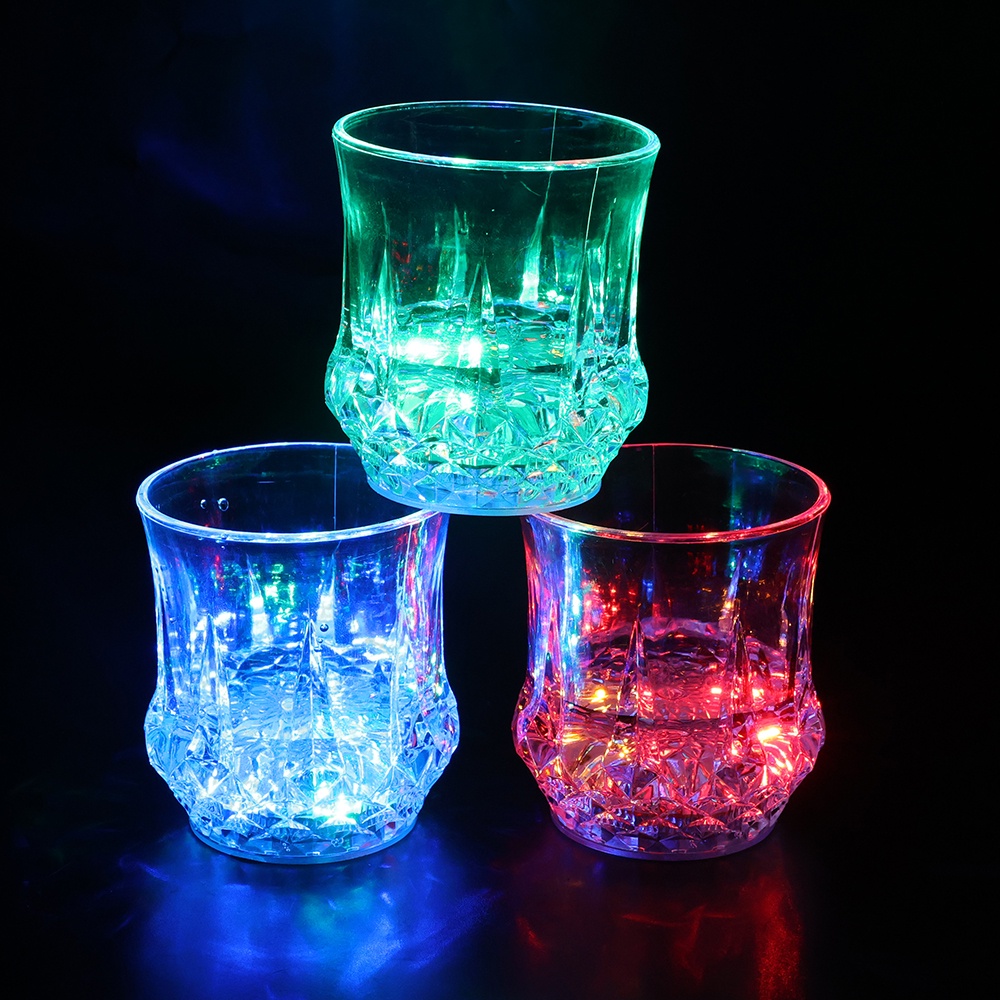 Ly Uống Rượu/Bia Bằng Thủy Tinh Trong Suốt Có Đèn LED Phát Sáng Độc Đáo