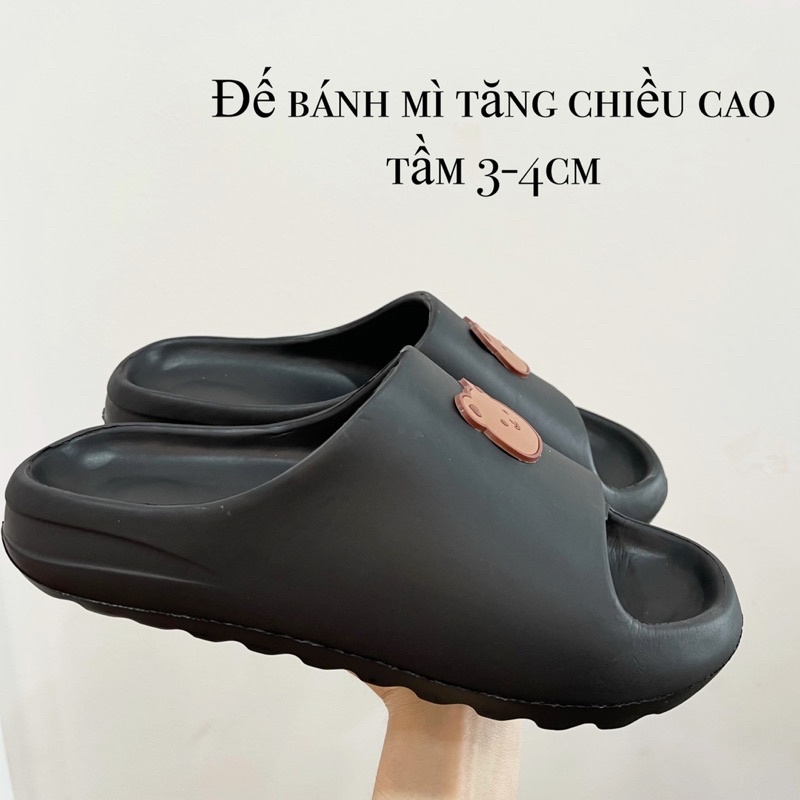 Dép Unisex đế bánh mì siêu êm chống trơn trươt hình mặt gấu D145