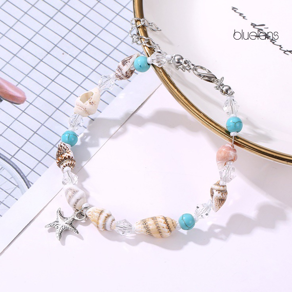 Lắc Chân Đính Hạt Và Vỏ Sò Phong Cách Boho Thời Trang Cho Nữ