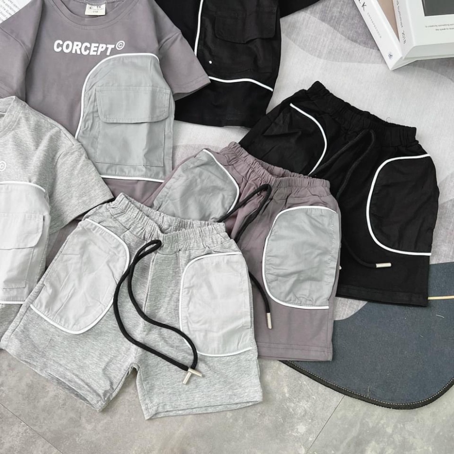 Bộ quần áo cộc tay thể thao bé trai, Bộ quần áo CORCEPT phản quang cho bé size 10-30kg