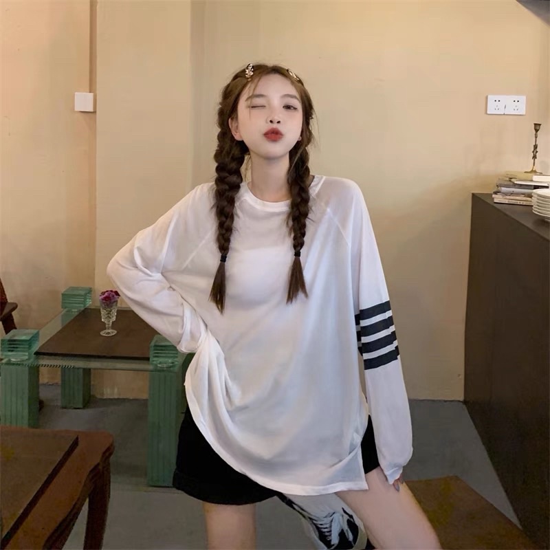 Áo thun from rộng sọc tay Ulzzang