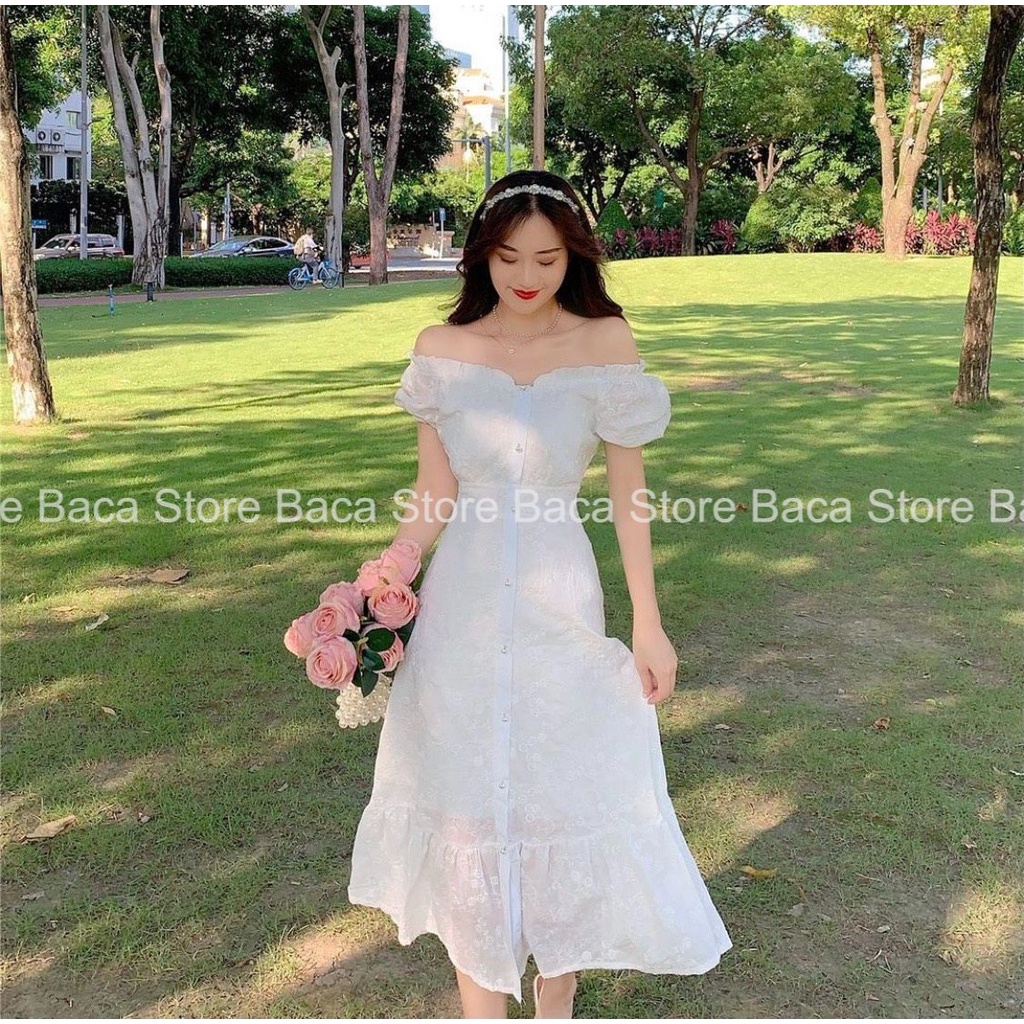 [Baca Store] Váy trễ vai dáng dài, váy xòe đuôi cá chất liệu vải cao cấp | BigBuy360 - bigbuy360.vn