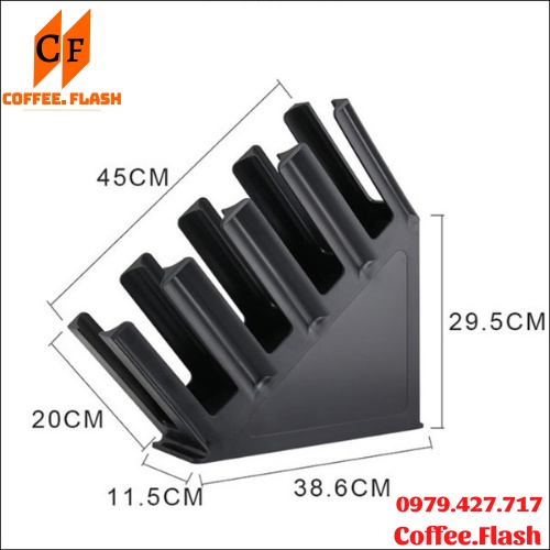 Kệ đựng ly, cốc trà sữa nhựa 4 ngăn - Kệ để ly cafe và ly trà sữa 4 ngăn