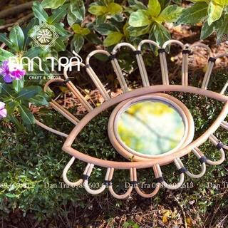 Gương mây con mắt, gương mây tròn cao cấp giá rẻ, trang trí mây tre, phụ kiện mây đan, nội thất mây tre đan