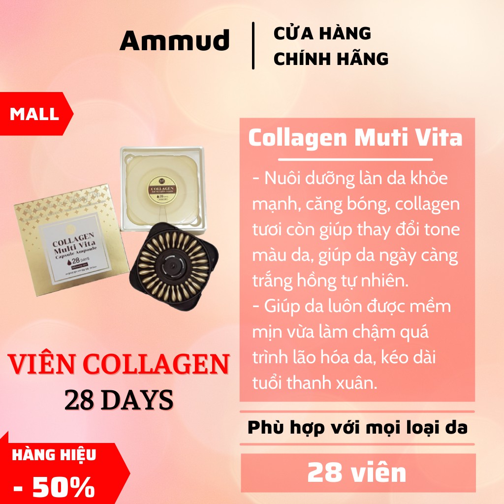 TINH CHẤT SERUM COLLAGEN TƯƠI - AMMUD MULTI VITA AMPOULE HÀN QUỐC - 28 VIÊN