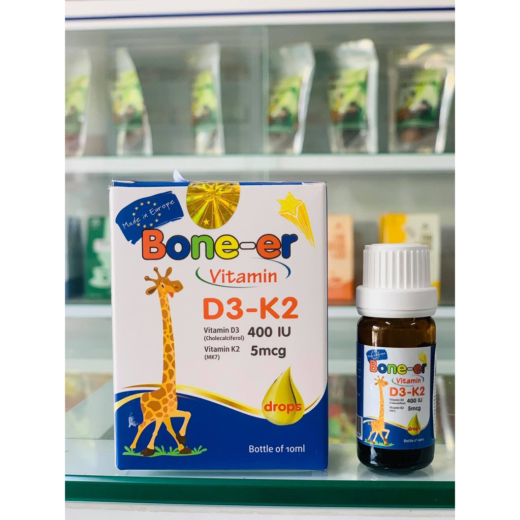 Vitamin D3 nhỏ giọt BONE-ER bổ sung tối ưu  Vitamin D3 + K2 lọ 10ml