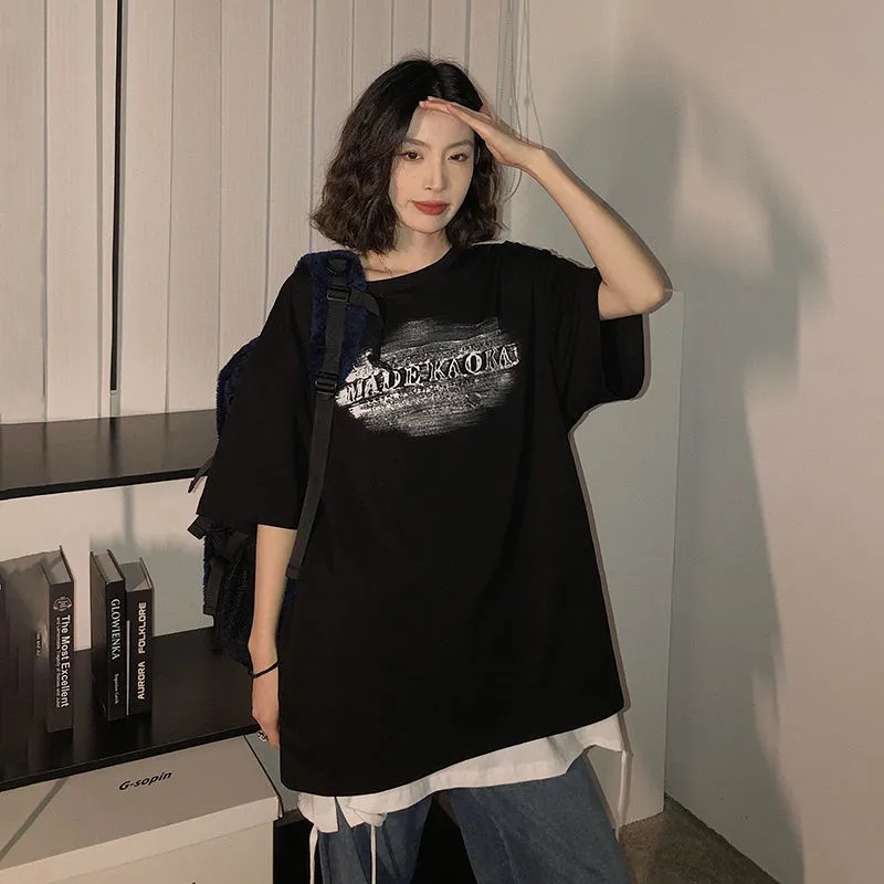 NRVP Áo Thun 100% Cotton Dáng Rộng Thời Trang Hàn Quốc Cho Nữ