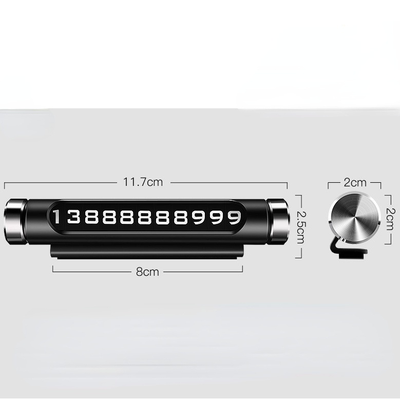 Bảng Ghi Số Điện Thoại Đỗ Xe Tạm Thời Bằng Kim Loại Dạ Quang Xoay Được Sáng Tạo Cho Xe Hơi
