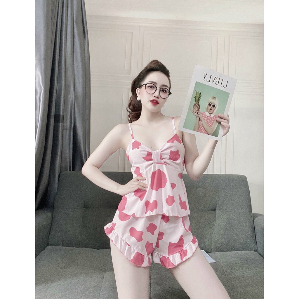 Bộ Ngủ Nữ ❤️Freeship đơn 50k❤️ Đồ Bộ Nữ Mặc Ngủ Bò Sữa Hot Hit Lụa Mềm Mịn MOMOSA Shop