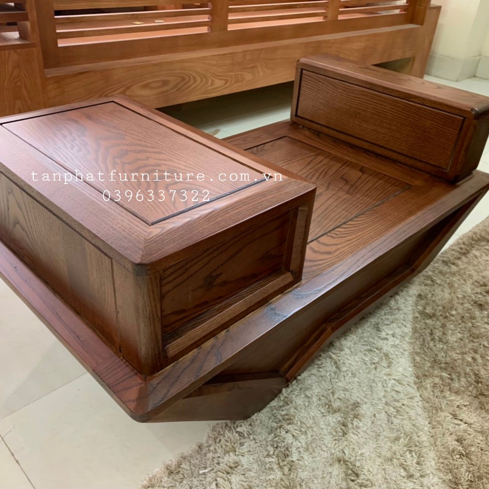 Bộ bàn ghế phòng khách gỗ Sồi Nga cao cấp