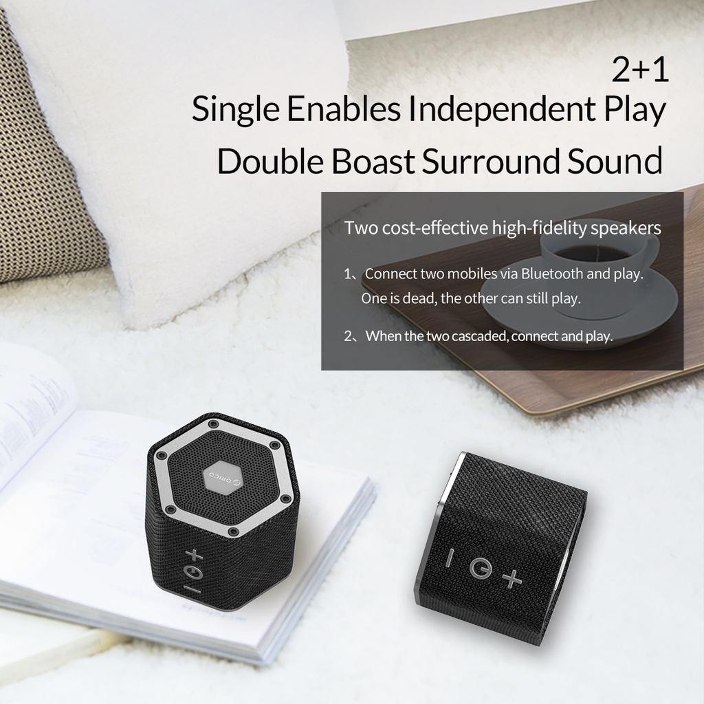 Loa Bluetooth Chống Nước Music - Loa Đôi Chính Hãng ORICO SOUNDPLUS-T2 - Loa không dây