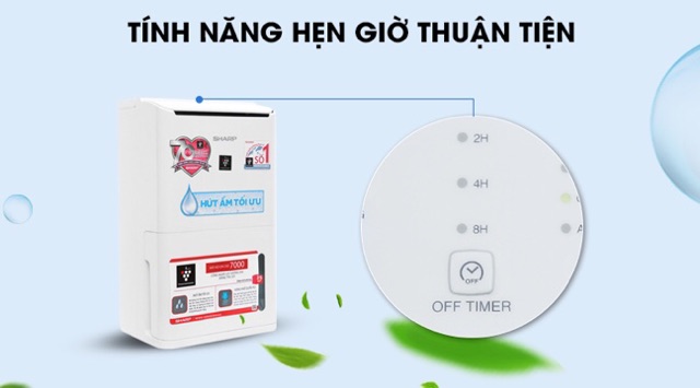 [ELHAL5 giảm 7% tối đa 1TR] Máy lọc không khí và hút ẩm Sharp DW-D12A-W (Miễn phí giao tại HCM-ngoài tỉnh liên hệ shop)