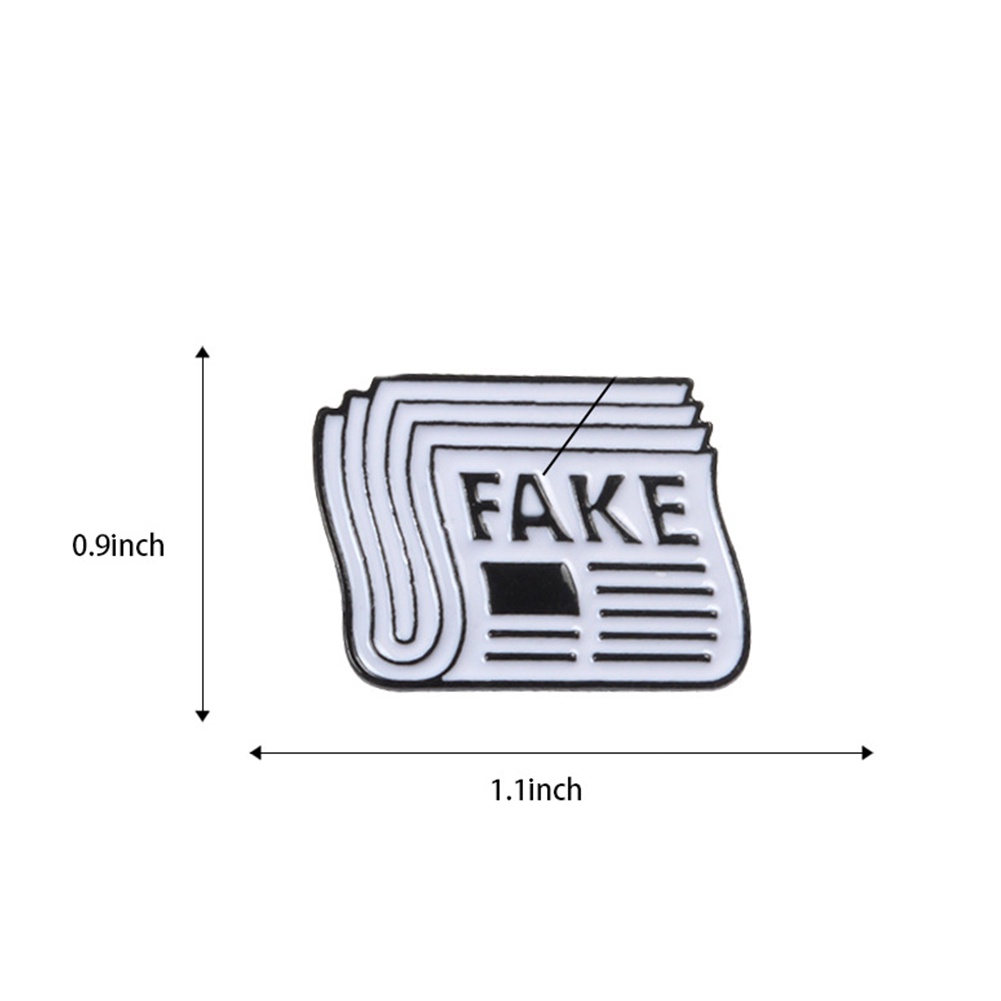Ghim cài áo kim loại họa tiết tờ báo Fake độc đáo và tiện lợi