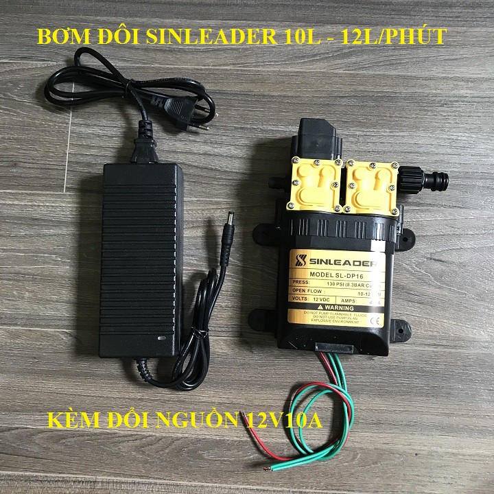 máy bơm nước mini 12v - bơm tăng áp kép kèm nguồn va phụ kiện