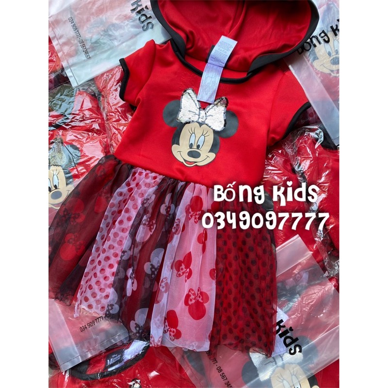 Váy Cosplay Tutu Bé Gái Minnie Hoodie Đỏ DN