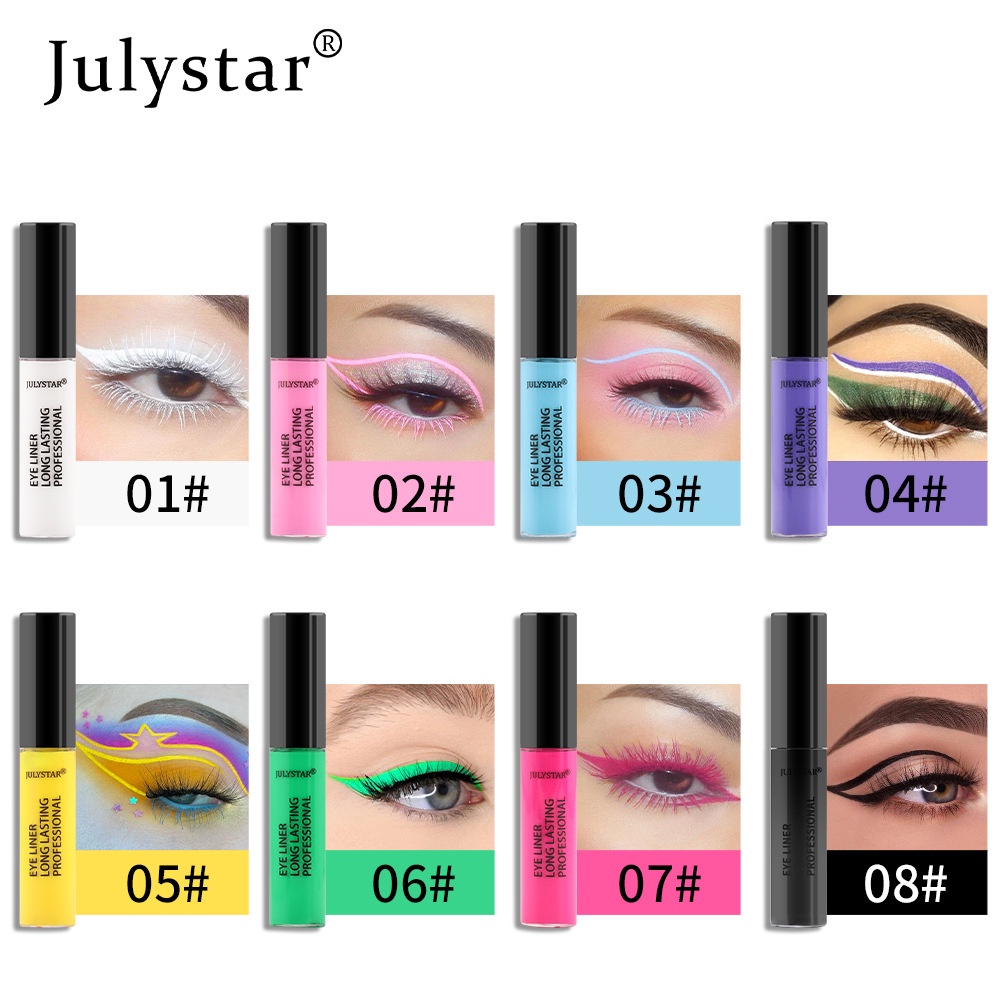 Bút Kẻ Mắt Dạng Lỏng 8 Màu Lấp Lánh Tùy Chọn Chống Thấm Nước Trang Điểm Lâu Trôi