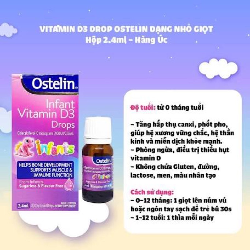 Vitamin D3 Liquid, Vitamin D3 Drop Ostelin Úc