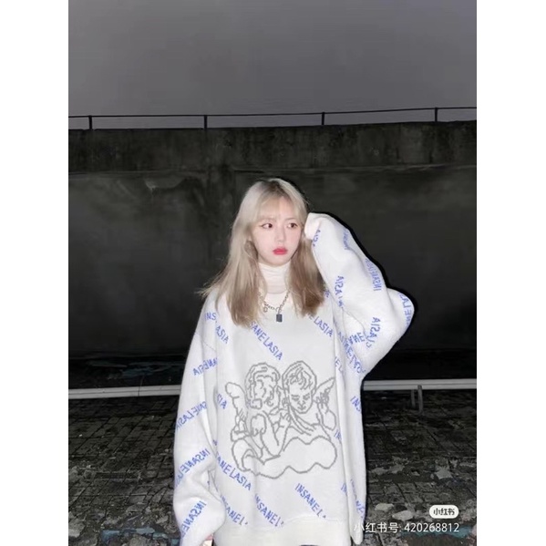 Áo Sweater in họa tiết thiên thần phong cách retro sành điệu cho nam và nữ