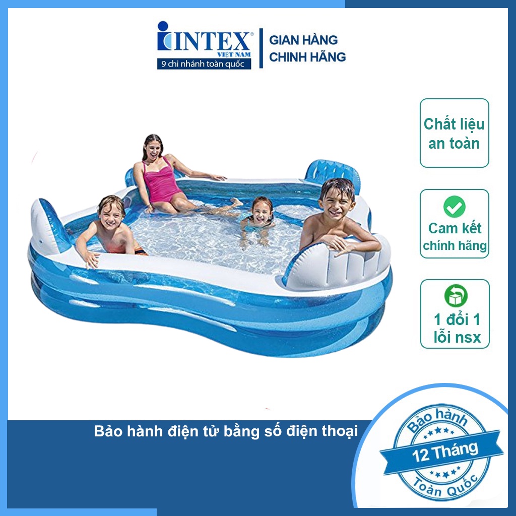 Bể bơi phao Salon CHÍNH HÃNG INTEX , chất liệu PVC cao cấp, dày 0,33mm, thể tích 990 lít