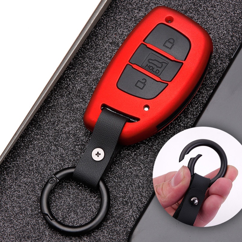 Vỏ Chìa Khóa Sợi Carbon Cho Xe Hyundai Tucson Creta Elantra Solaris Mistra Verna Sonata IX25 I30 2016 2017 2018 2019