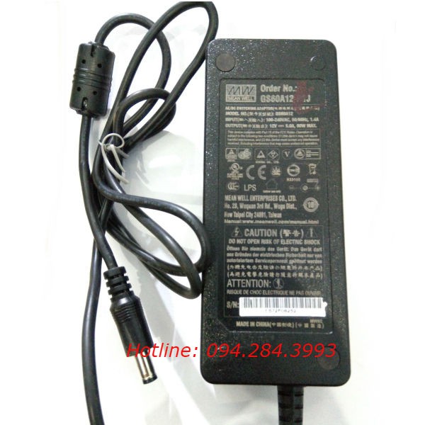 Adapter nguồn Mean Well GS60A12-P1J 12V 5A 60W